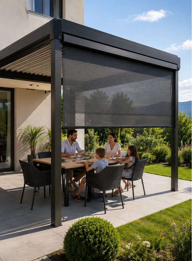 Store extérieur vertical Coolaroo pour pergola
